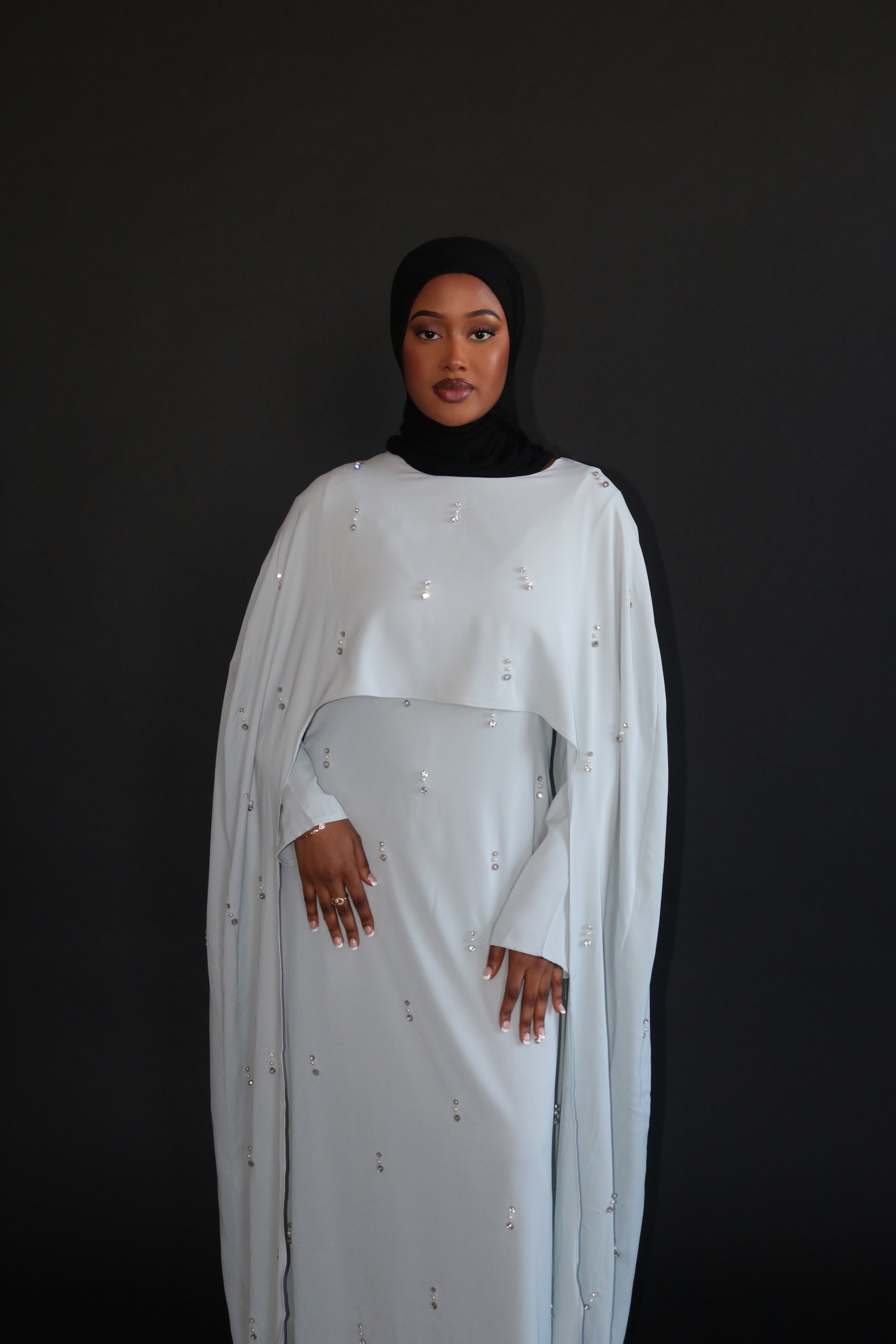 Nima stone cape dress