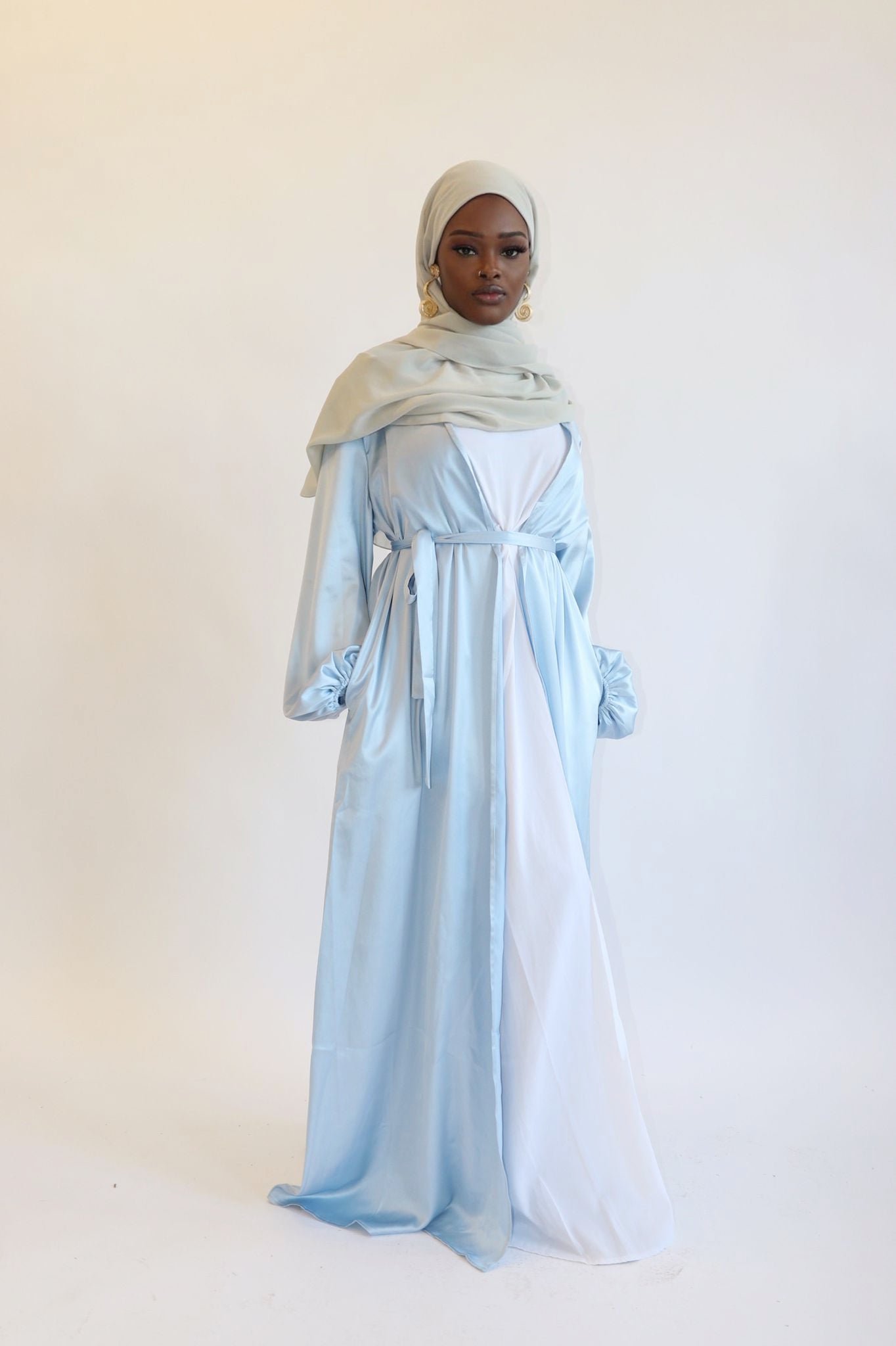 Puff sleeve abaya set