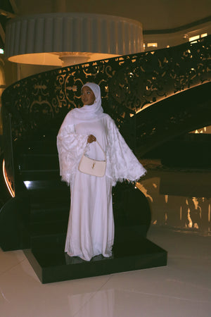 Nadira feather abaya