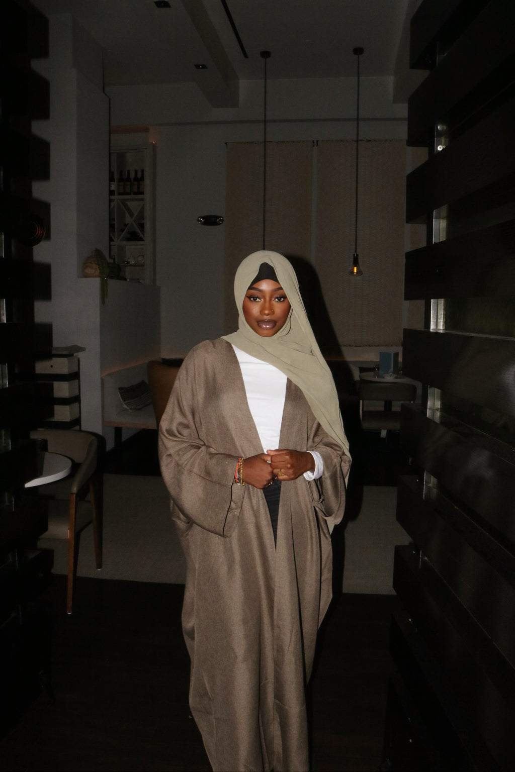 Linen open abaya