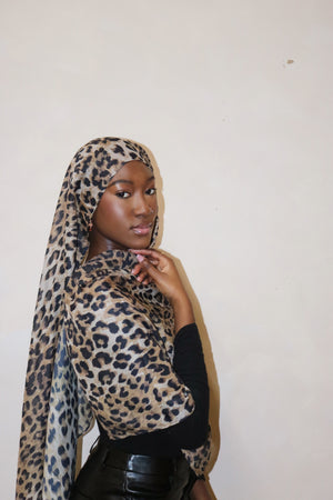 Modal Printed Leopard Hijab