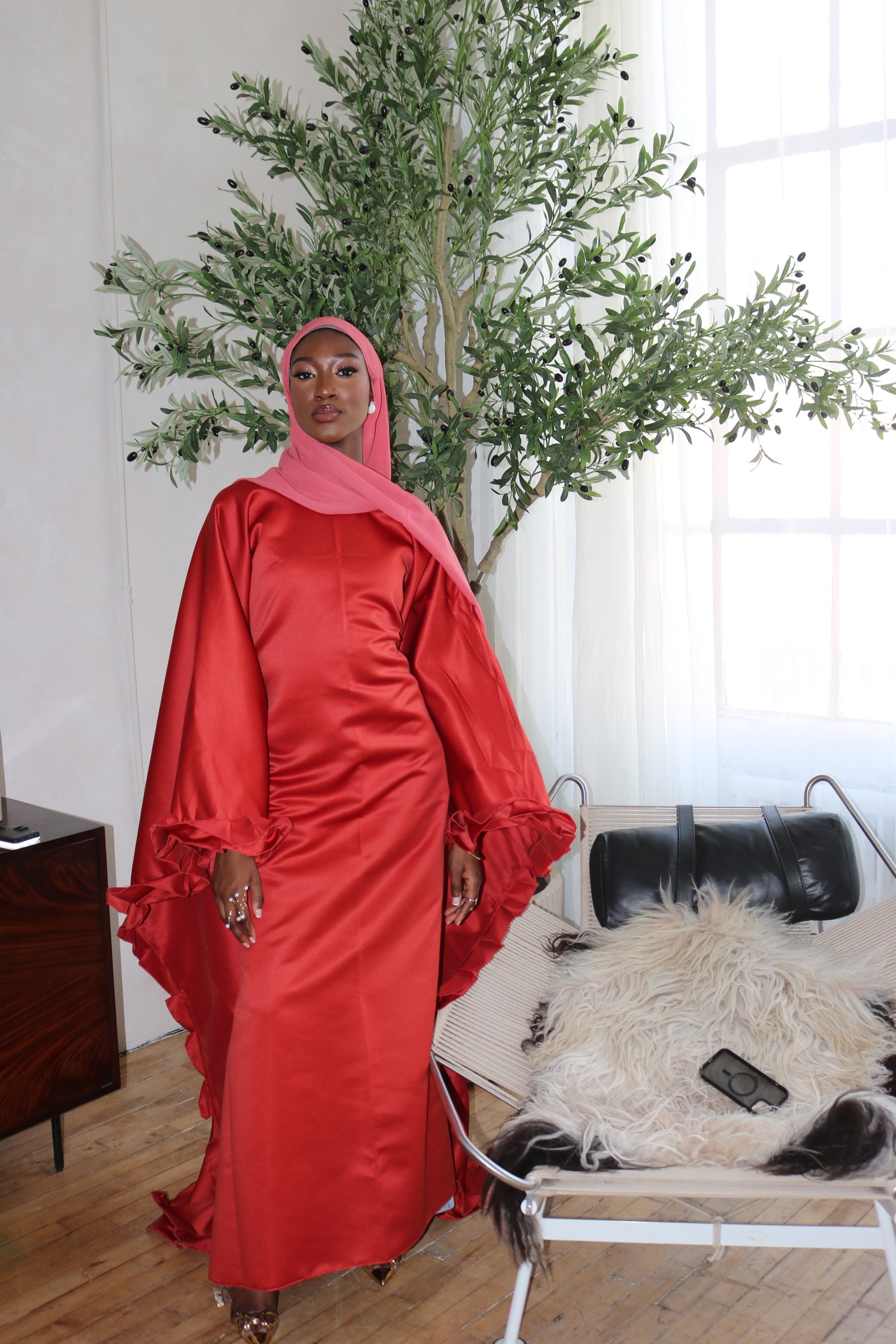 Rafahia Ruffle Abaya
