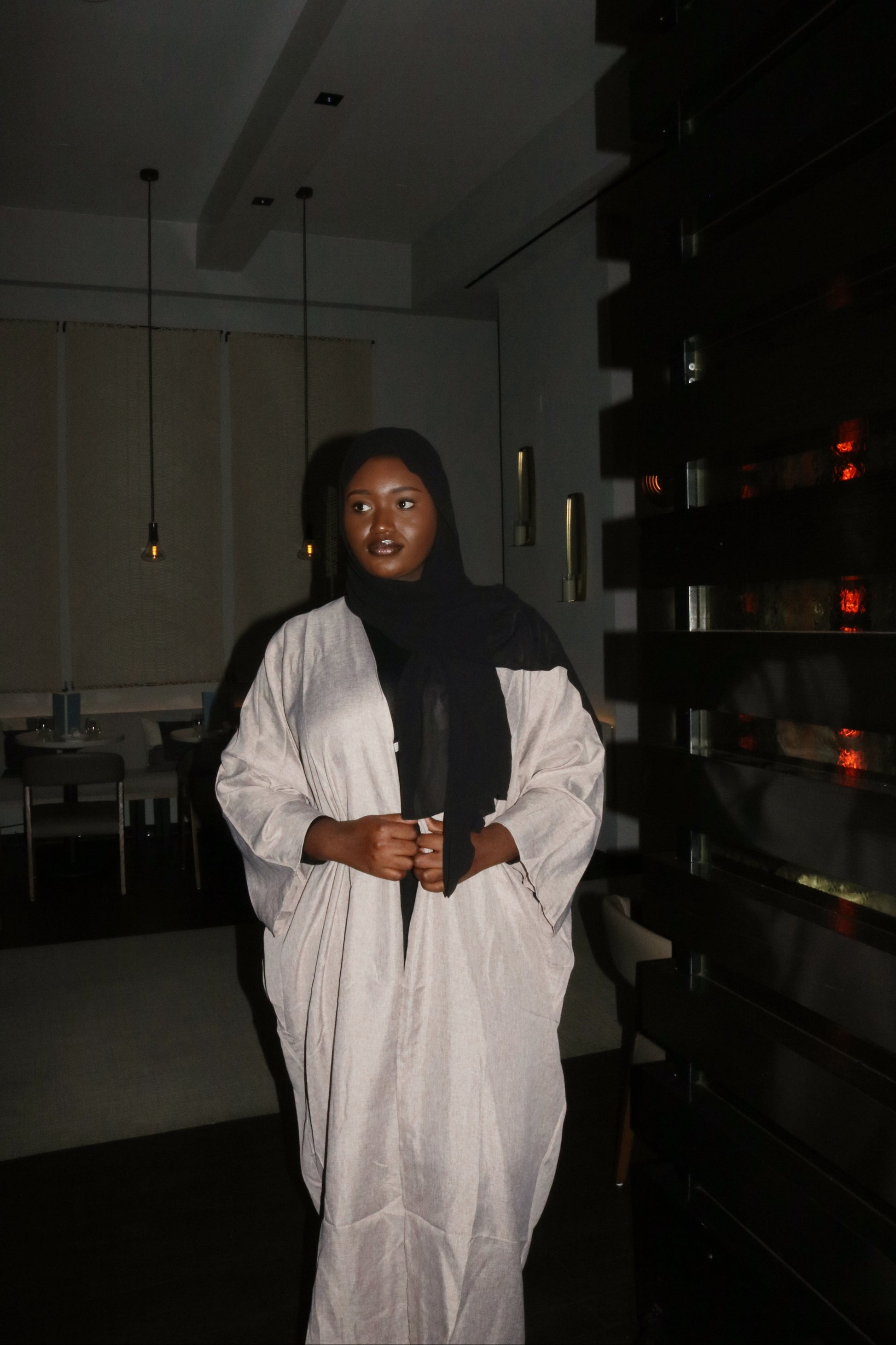 Linen open abaya