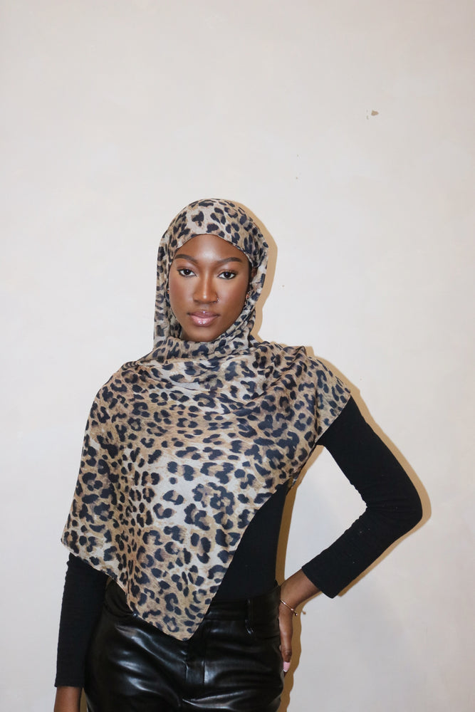 Modal Printed Leopard Hijab