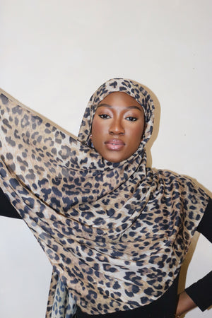 Modal Printed Leopard Hijab