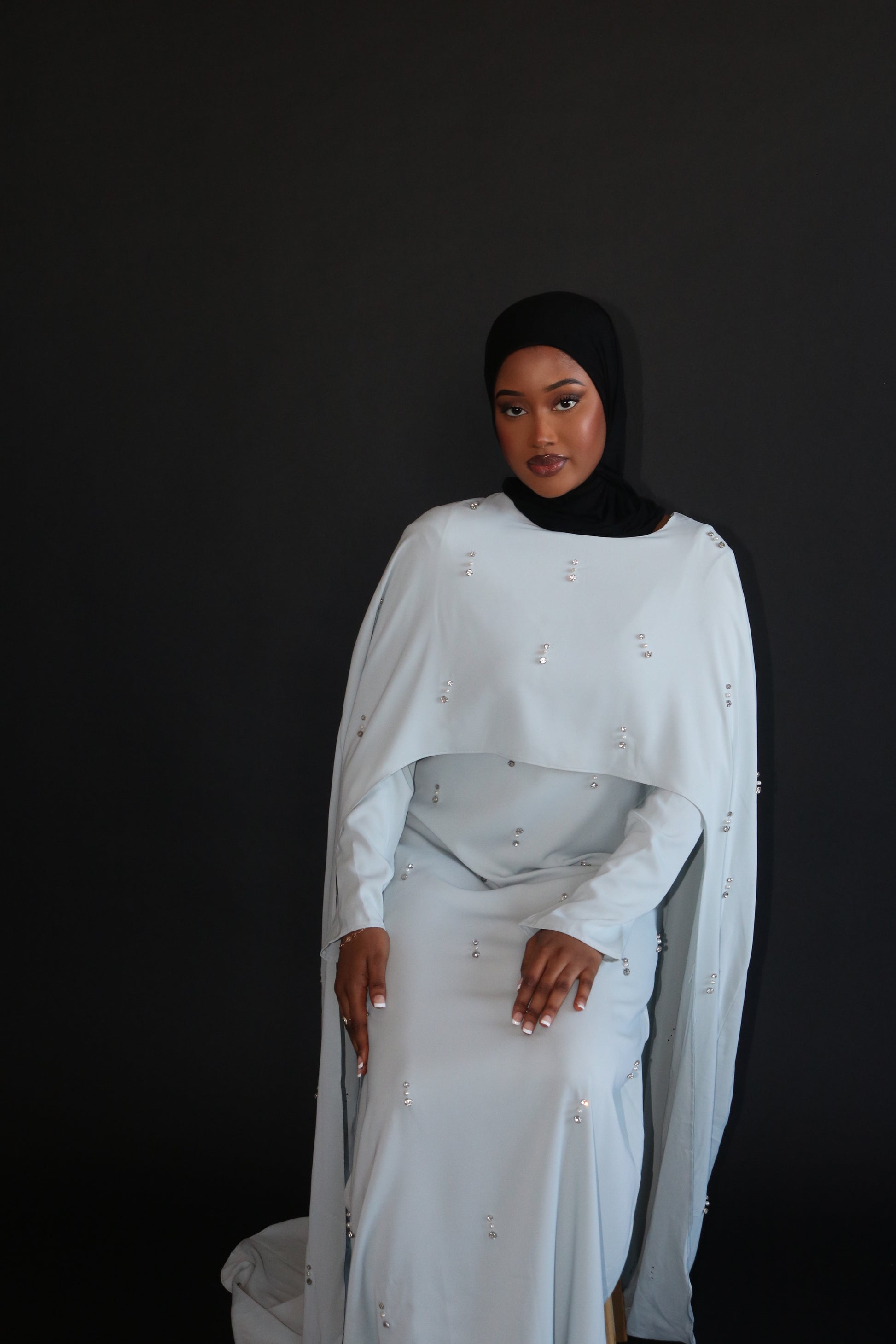 Nima stone cape dress