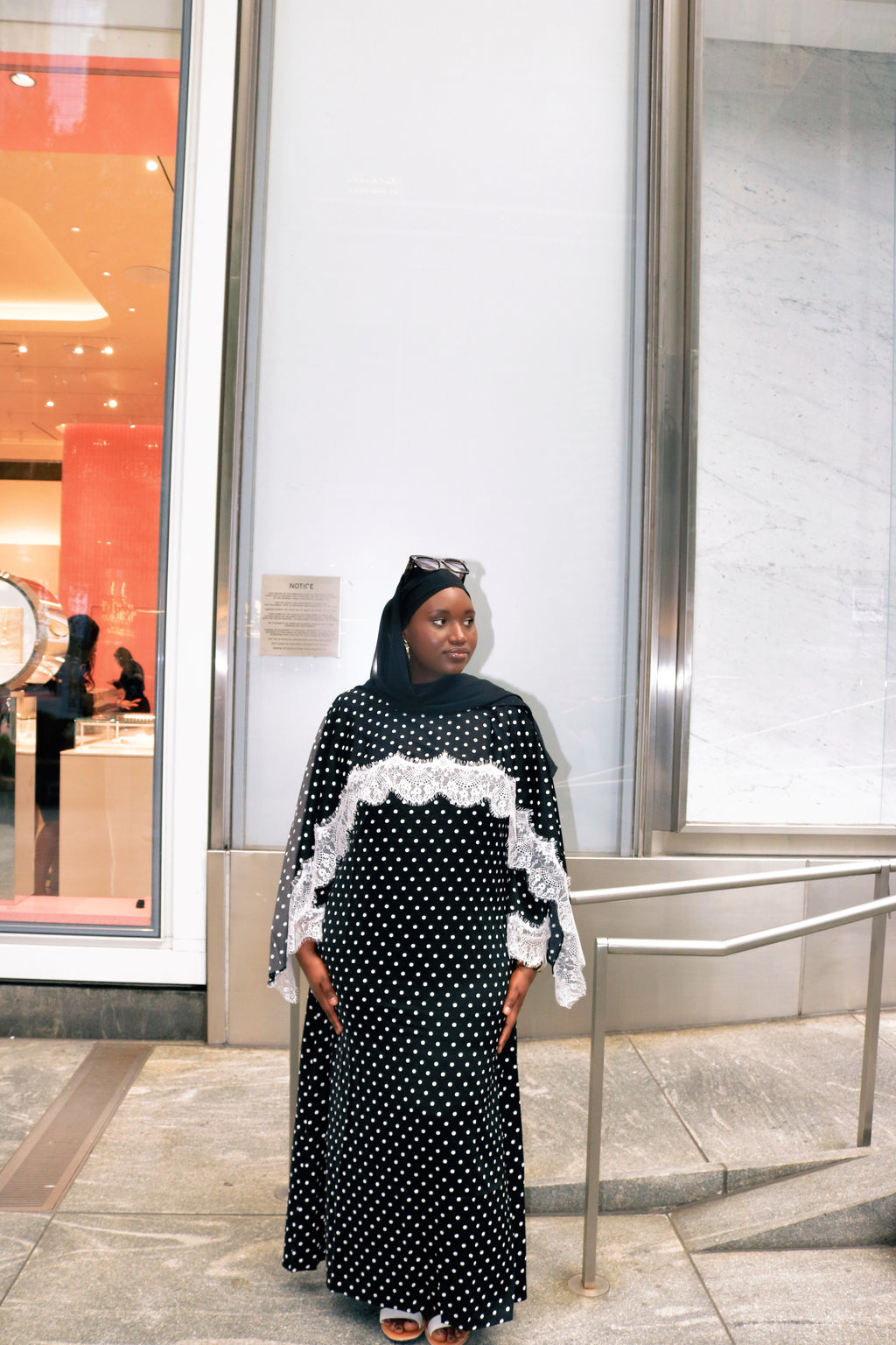 Noir Polka Lace Dress