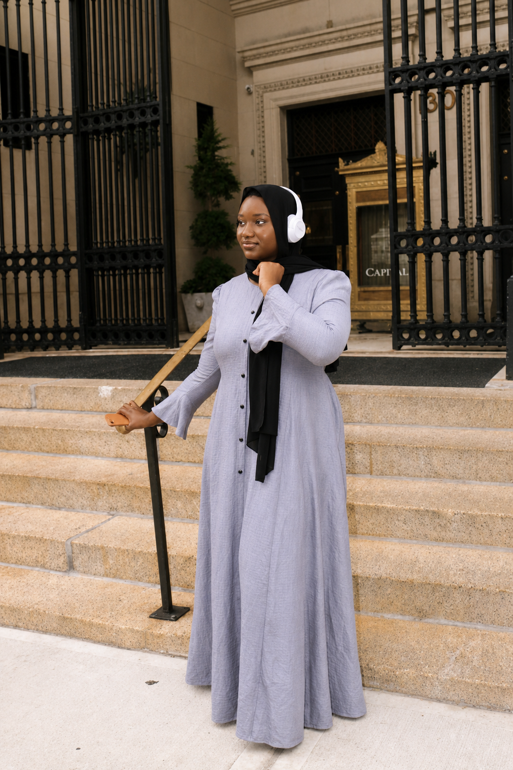 Noor belted maxi dress
