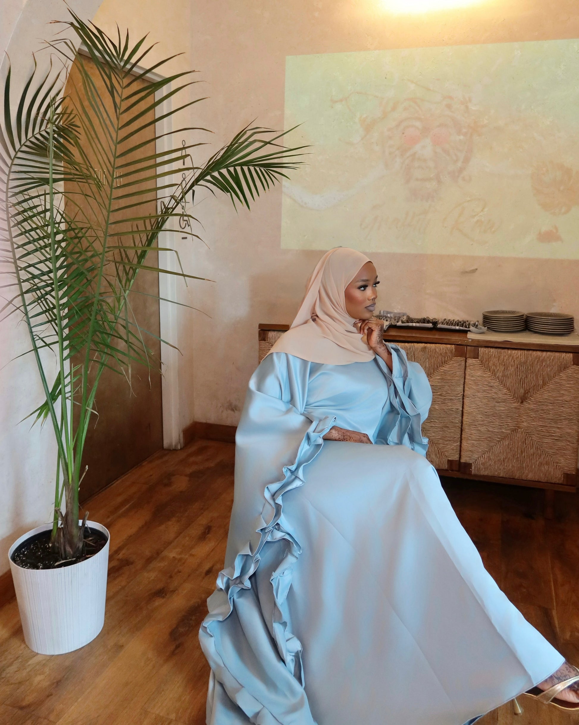 Rafahia Ruffle Abaya