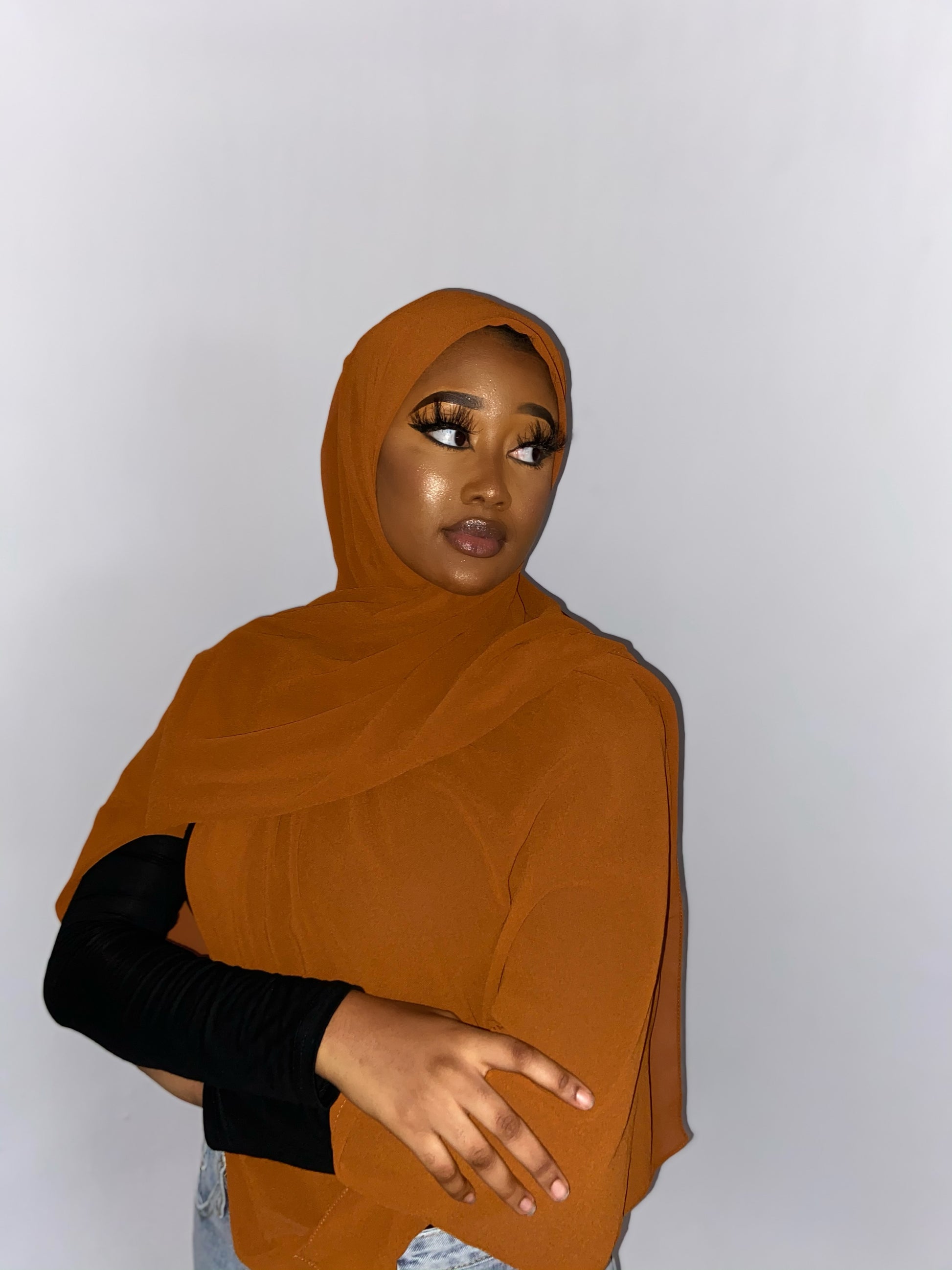 Hijab en mousseline de soie