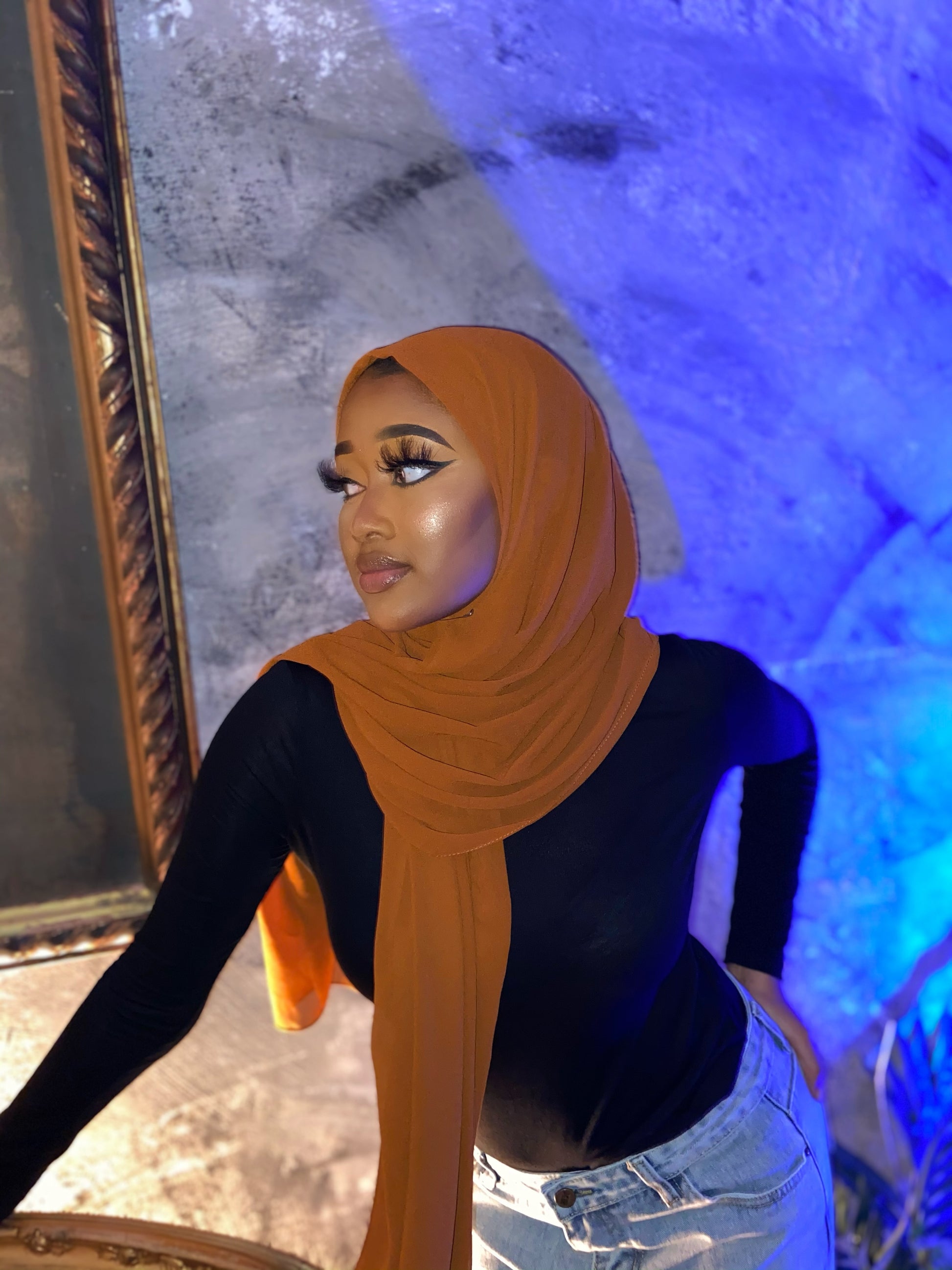 Hijab en mousseline de soie