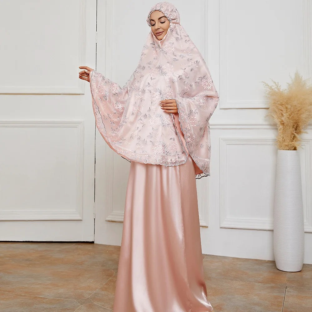 Embroidered 2 piece jilbab