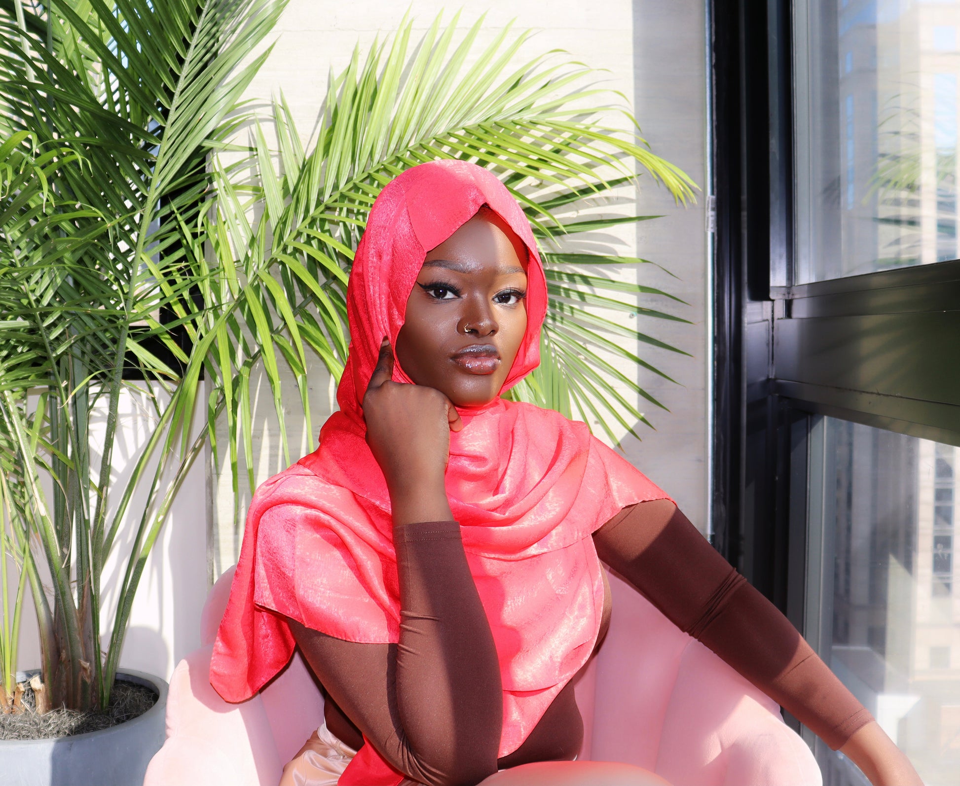 Hijab châle en pashmina luxueux uni