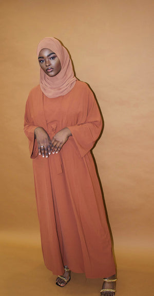 Mocha 2 piece abaya